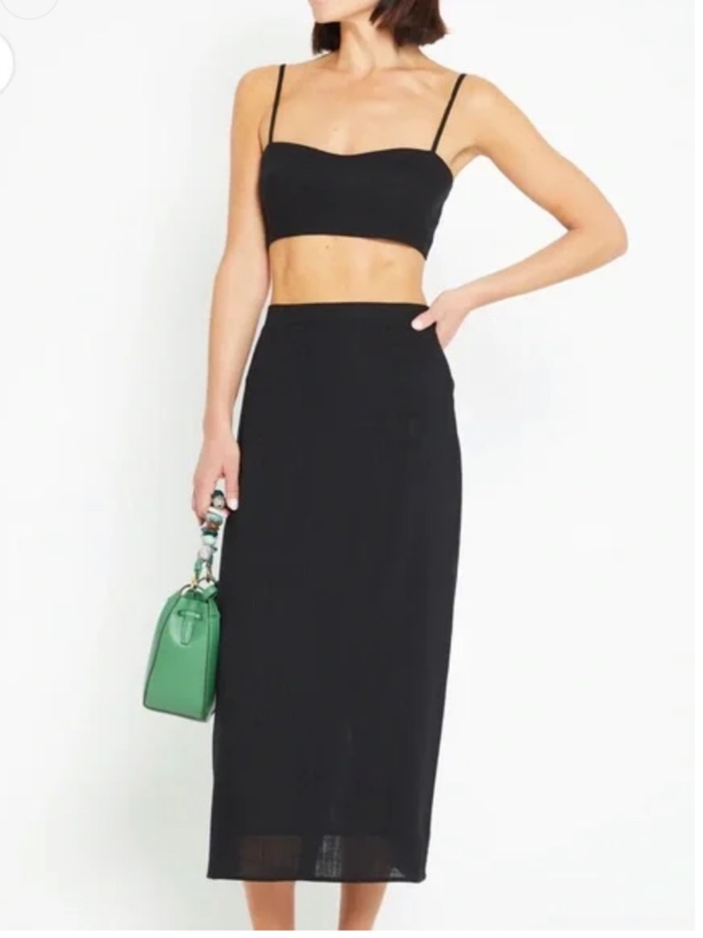 CAARA 2 piece skirt set, black, size XS